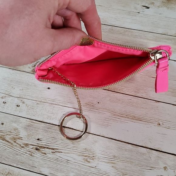 2 Victoria's Secret Bags Cosmetic & Change Purse Rainbow‎ Sequin & Pink Pleather - Picture 3 of 11